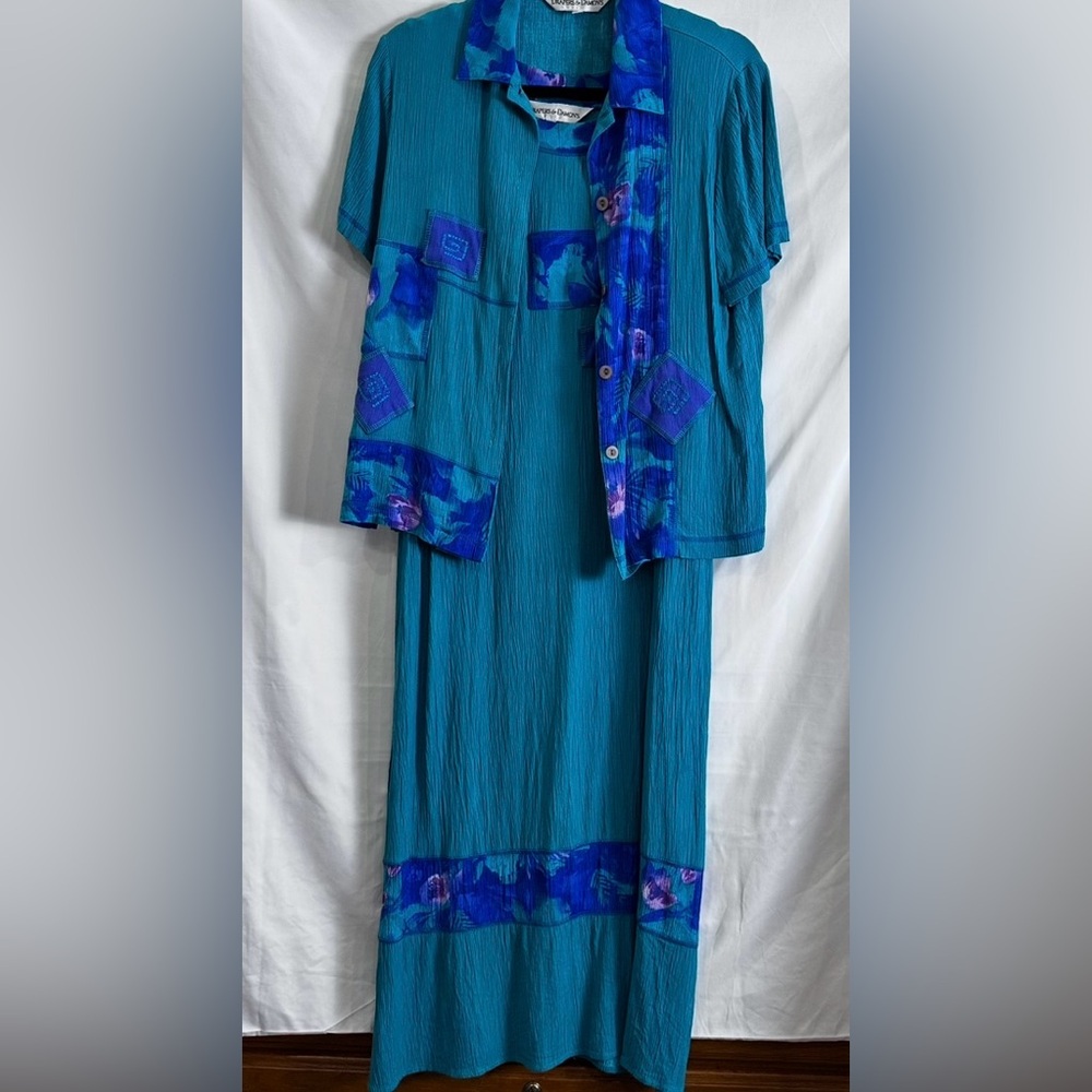 Draper’s & Damon’s Vintage Rayon Shift & matching Jacket short sleeve S-PD